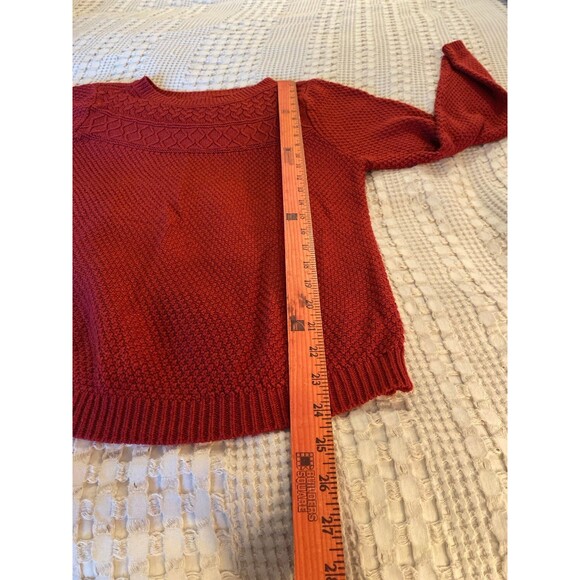 Croft & Barrow Solid Color Burgundy Sweater Fair Isle Style Neckline Sz Medium - Picture 10 of 10